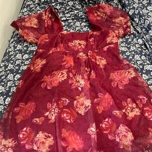 Organza puff sleeve dress